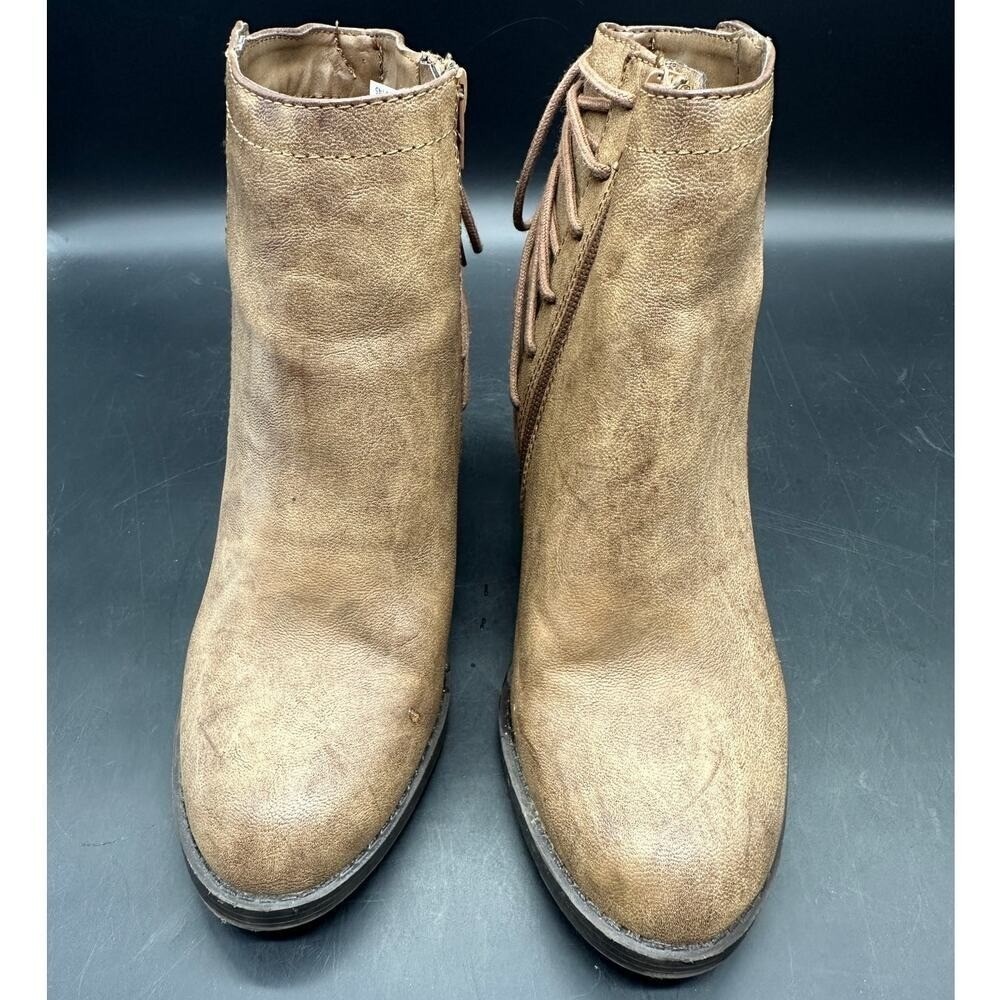 American Eagle Lace Up Ankle Boots Women's Size 8M Brown Block Heel Booties
